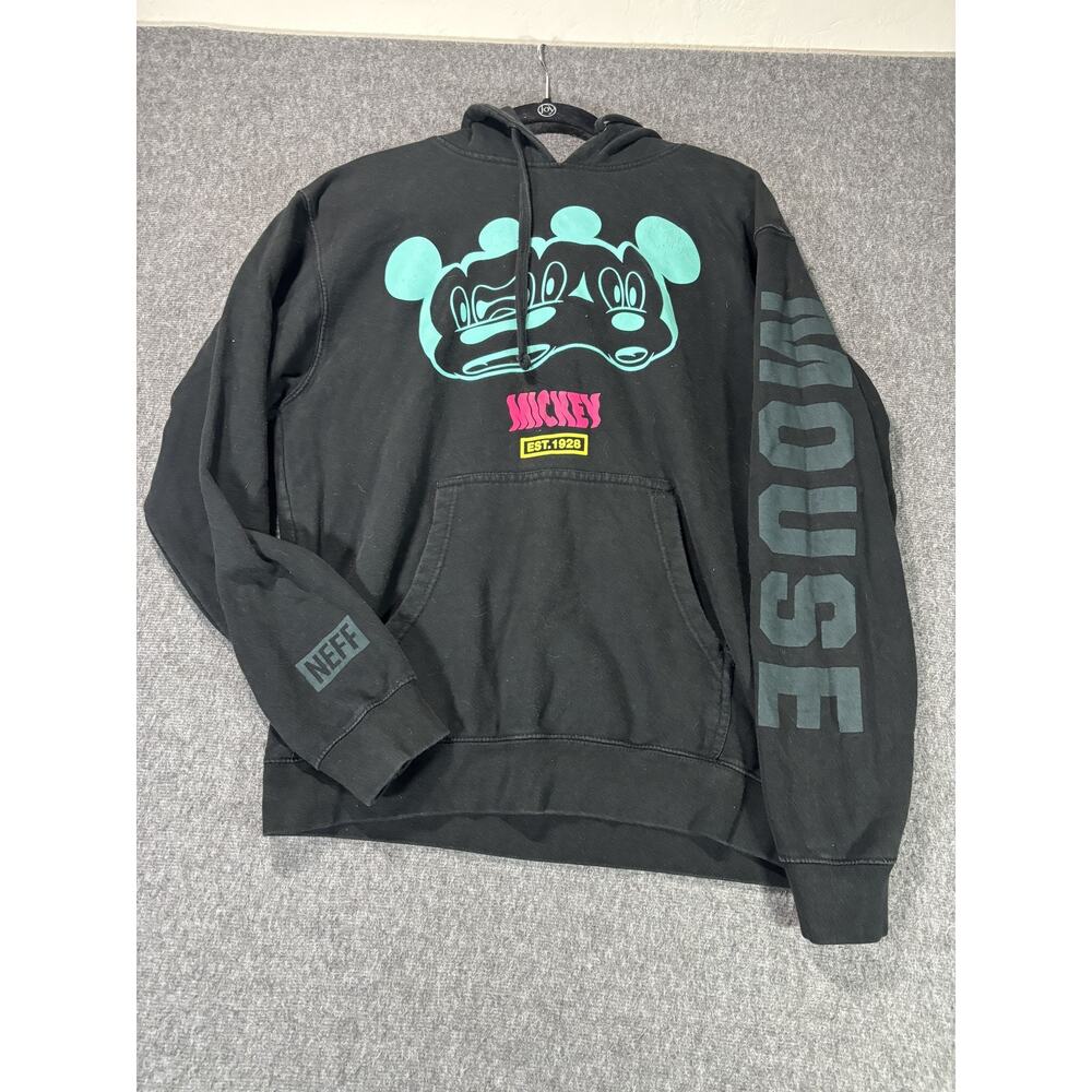 Disney Neff Hoodie Mens Medium Mickey Mouse Graphic Pullover Sweatshirt 90s